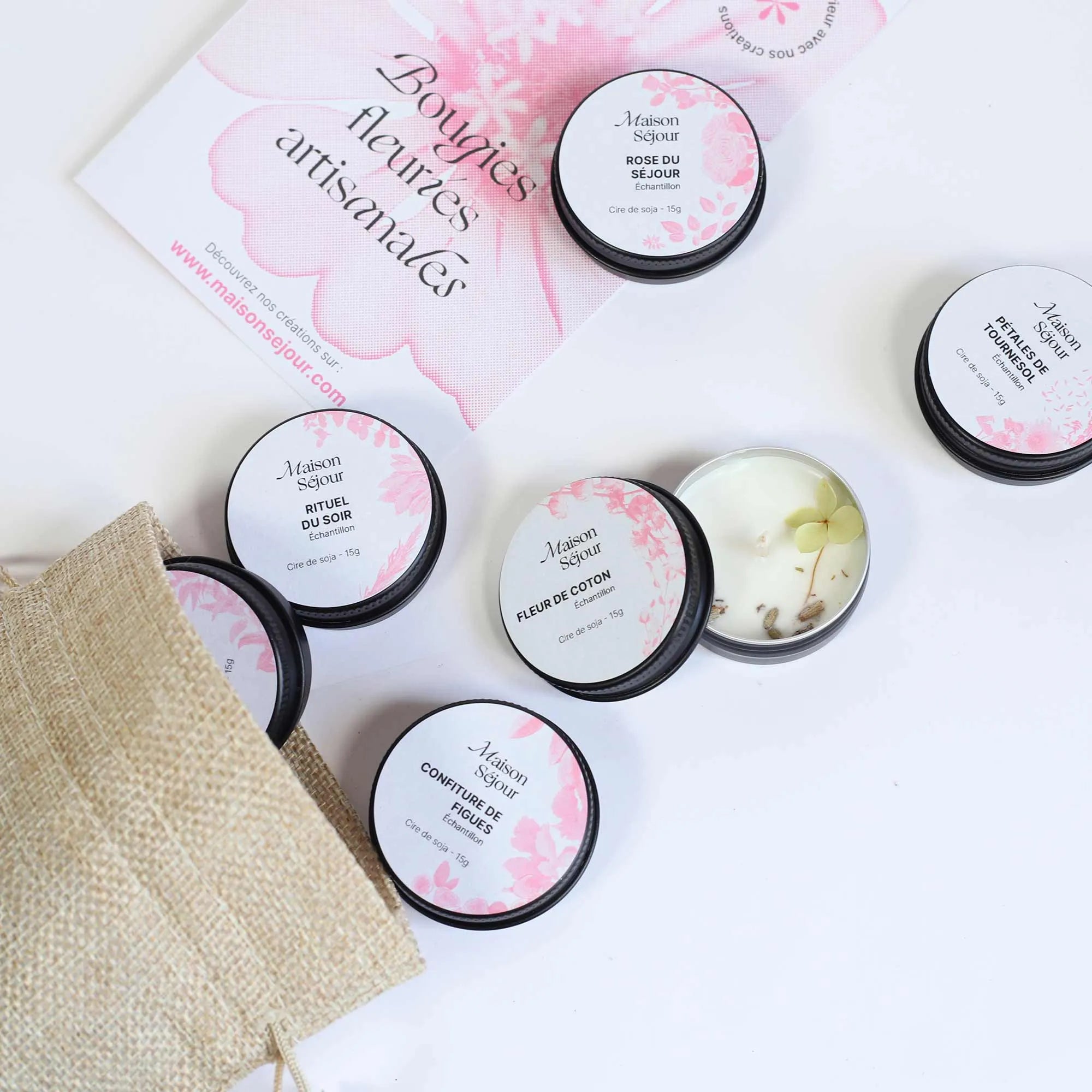 Kit Échantillon - Bougie parfumée 15g