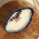 Bougie mini vase art déco - Fleur de coton